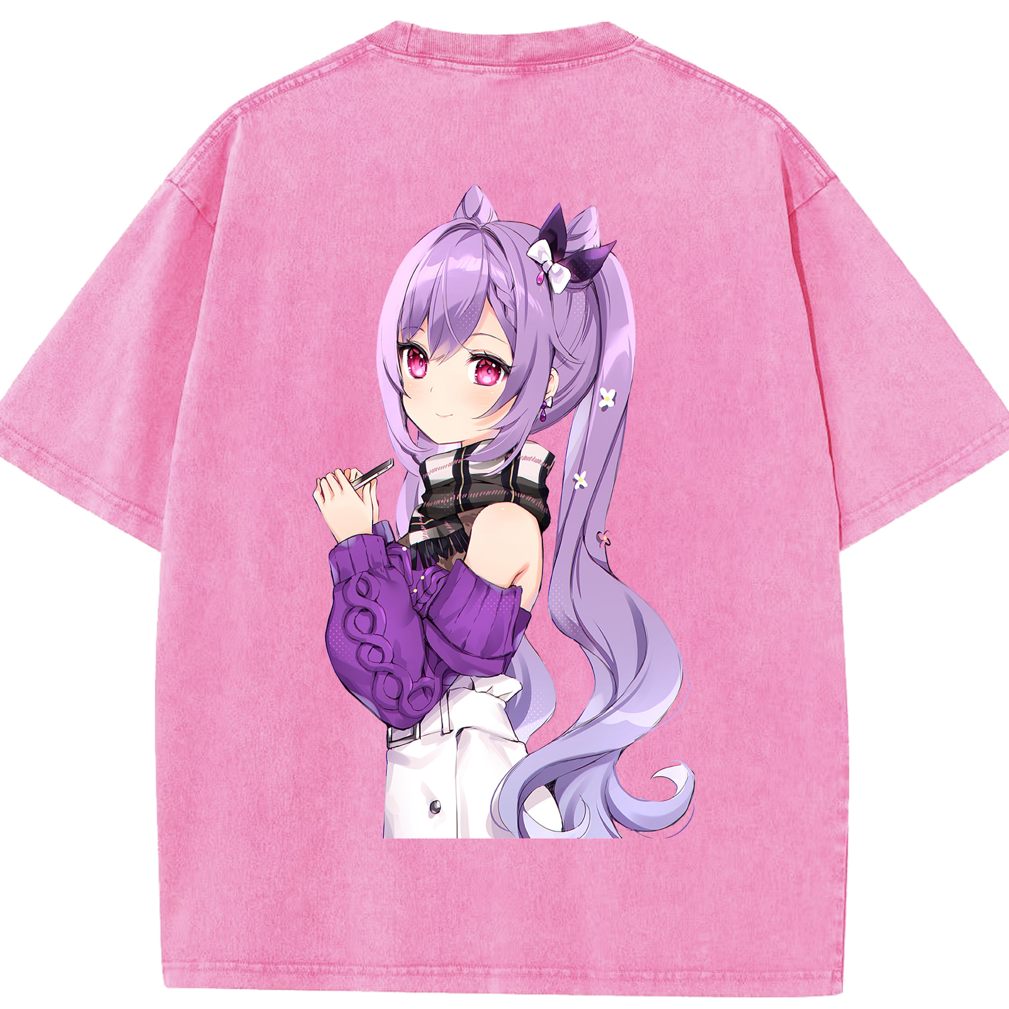 げんし神 刻晴 こくせい genshin Kokusei 綿100% ヴィンテージ風 半袖Tシャツ（背面プリント）